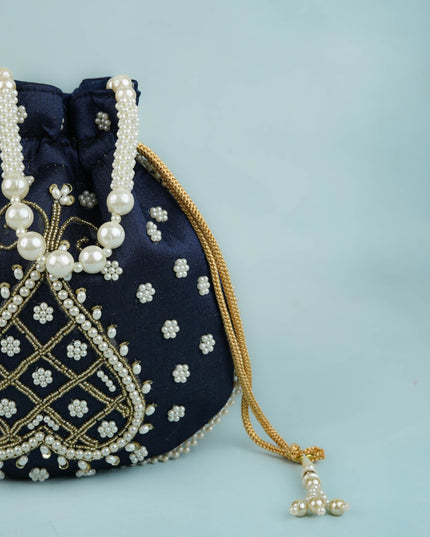Potli Bag with Beads Work - 9 inch - WBG1950