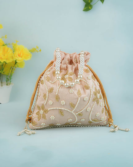 Potli Bag with Beads Work - 9 inch - WBG1951