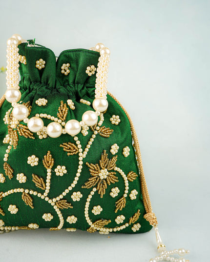 Potli Bag with Beads Work - 9 inch - WBG1951