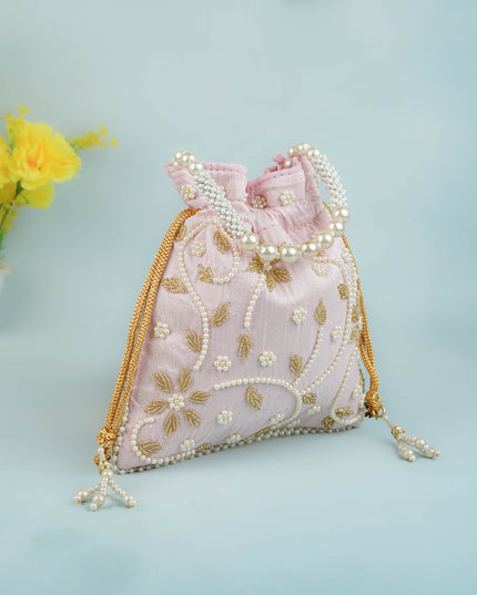 Potli Bag with Beads Work - 9 inch - WBG1951