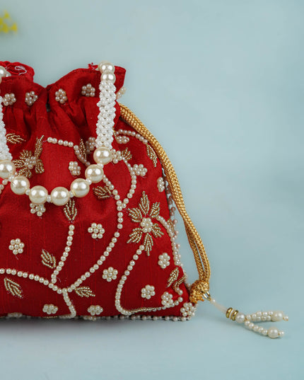 Potli Bag with Beads Work - 9 inch - WBG1951