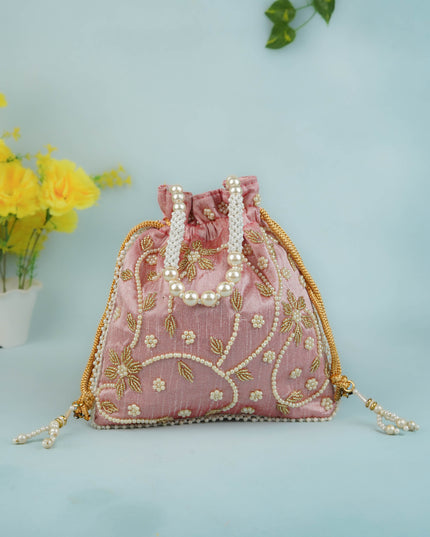 Potli Bag with Beads Work - 9 inch - WBG1951