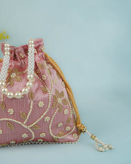 Potli Bag with Beads Work - 9 inch - WBG1951