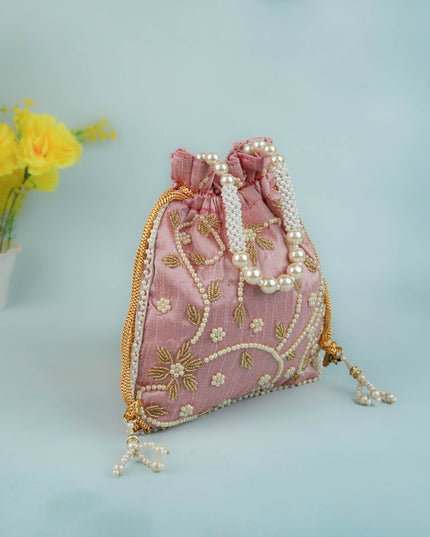 Potli Bag with Beads Work - 9 inch - WBG1951