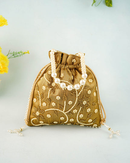 Potli Bag with Beads Work - 9 inch - WBG1951