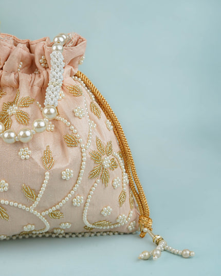 Potli Bag with Beads Work - 9 inch - WBG1951