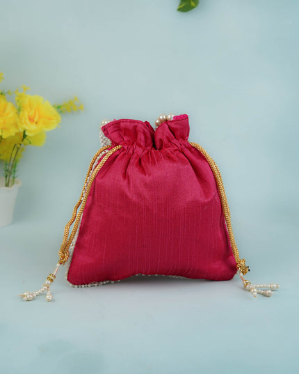 Potli Bag with Beads Work - 9 inch - WBG1951