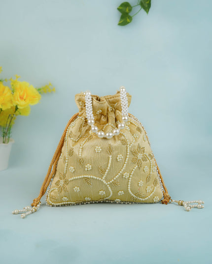 Potli Bag with Beads Work - 9 inch - WBG1951