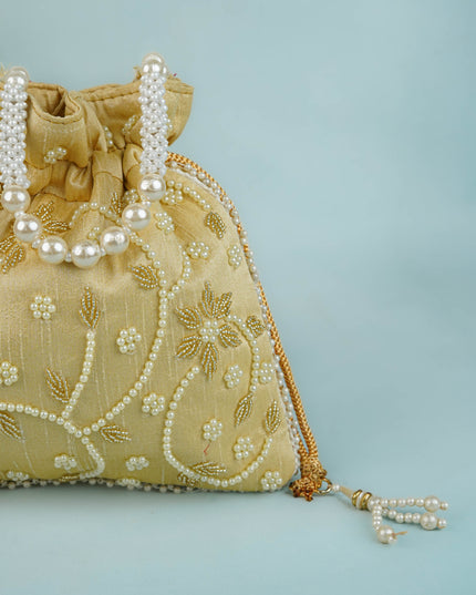 Potli Bag with Beads Work - 9 inch - WBG1951