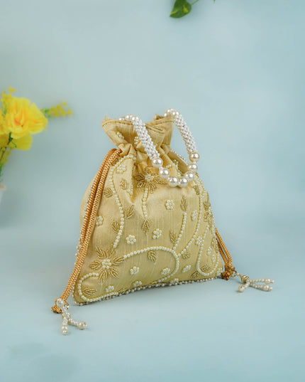 Potli Bag with Beads Work - 9 inch - WBG1951