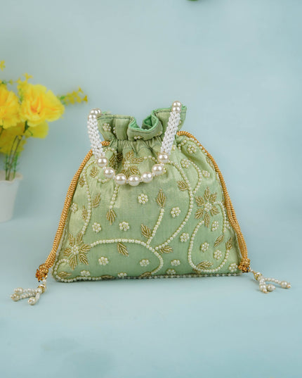 Potli Bag with Beads Work - 9 inch - WBG1951