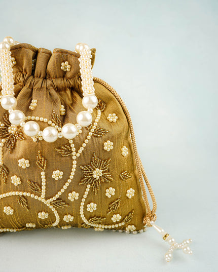 Potli Bag with Beads Work - 9 inch - WBG1951