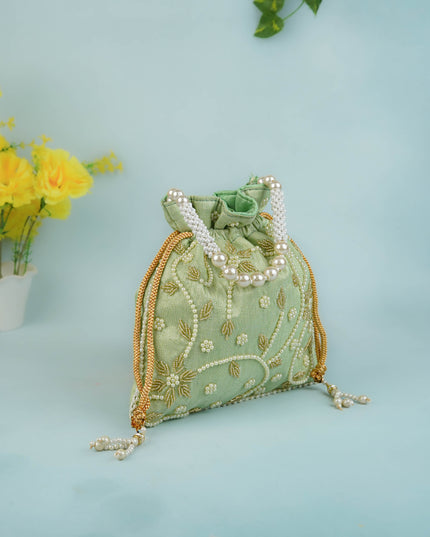Potli Bag with Beads Work - 9 inch - WBG1951