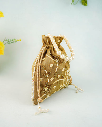 Potli Bag with Beads Work - 9 inch - WBG1951