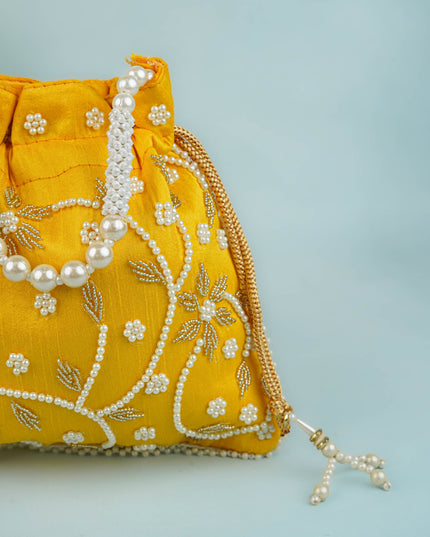 Potli Bag with Beads Work - 9 inch - WBG1951