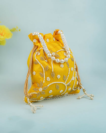 Potli Bag with Beads Work - 9 inch - WBG1951