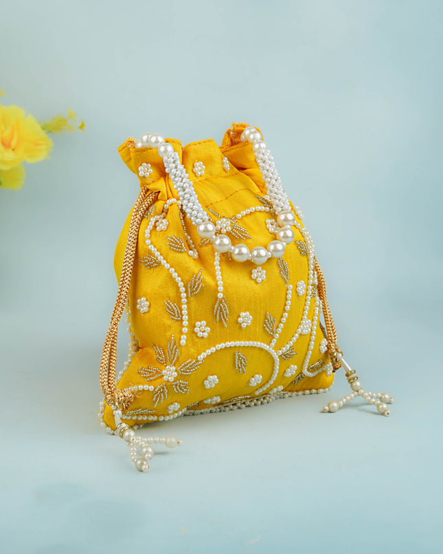 Potli Bag with Beads Work - 9 inch - WBG1951