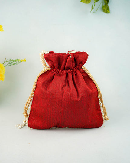 Potli Bag with Beads Work - 9 inch - WBG1951
