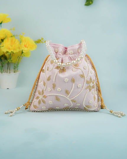 Potli Bag with Beads Work - 9 inch - WBG1951