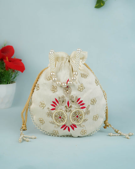 Potli Bag with Embroidery Work - 9 inch - WBG1952