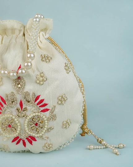 Potli Bag with Embroidery Work - 9 inch - WBG1952