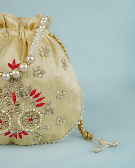 Potli Bag with Embroidery Work - 9 inch - WBG1952
