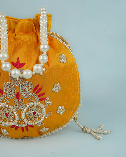 Potli Bag with Embroidery Work - 9 inch - WBG1952