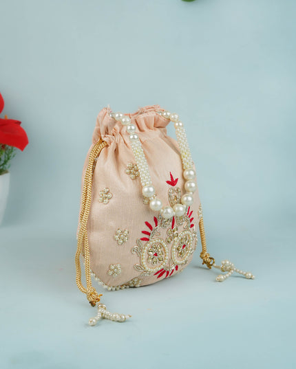 Potli Bag with Embroidery Work - 9 inch - WBG1952