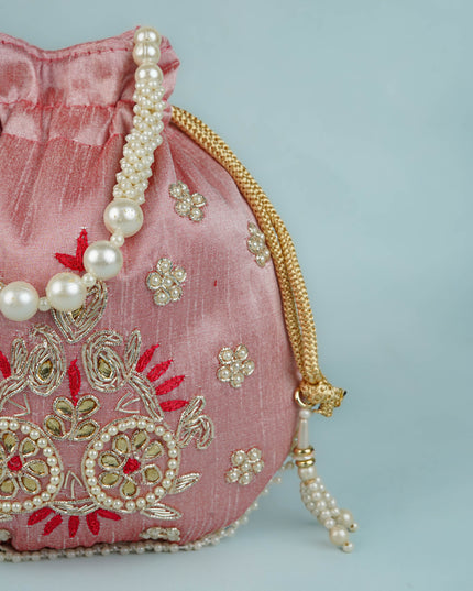 Potli Bag with Embroidery Work - 9 inch - WBG1952