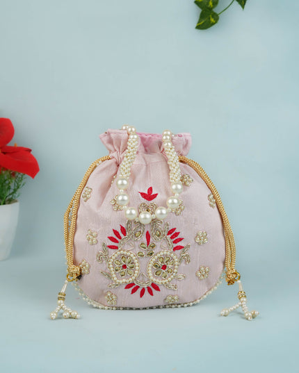 Potli Bag with Embroidery Work - 9 inch - WBG1952