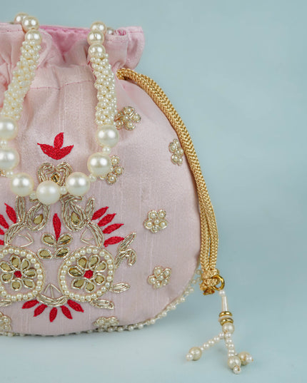 Potli Bag with Embroidery Work - 9 inch - WBG1952