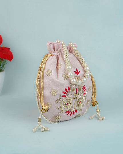Potli Bag with Embroidery Work - 9 inch - WBG1952