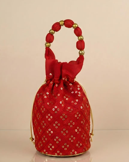 Potli Bag with Chamki Work - 8X7 inch - WBG1984