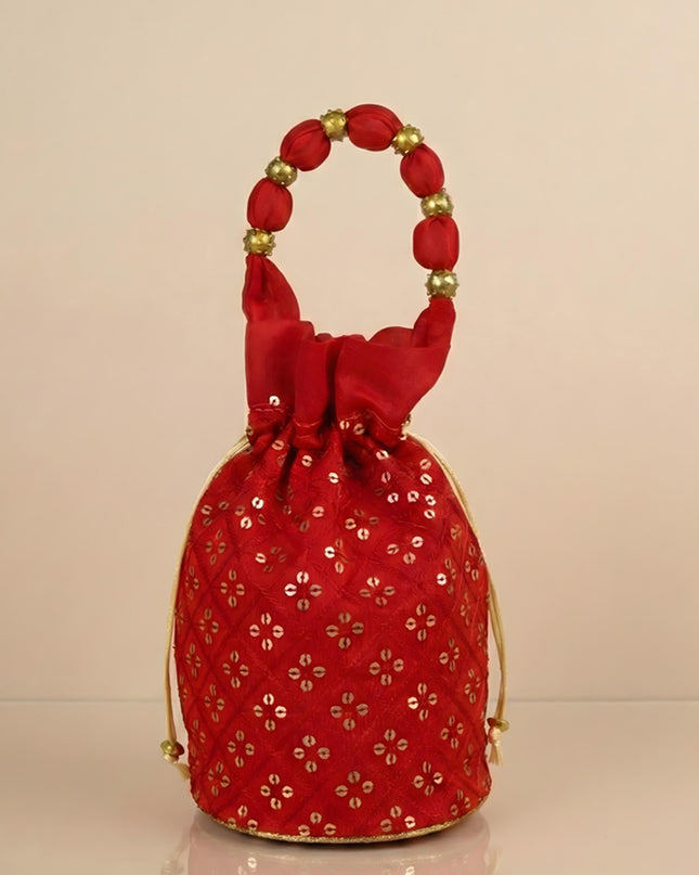Potli Bag with Chamki Work - 8X7 inch - WBG1984