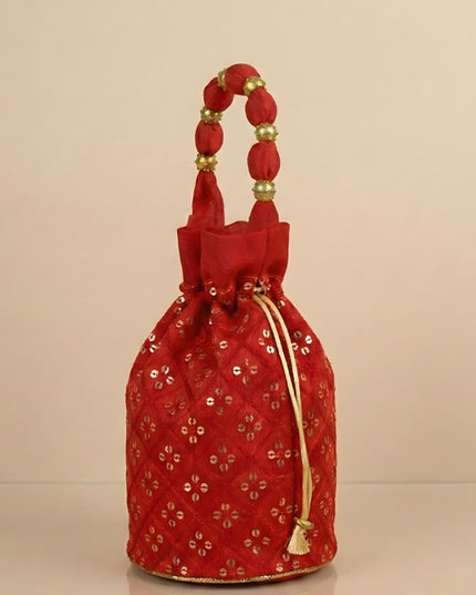 Potli Bag with Chamki Work - 8X7 inch - WBG1984