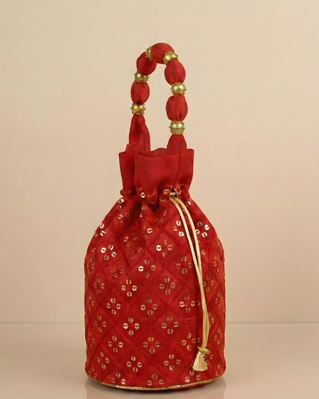 Potli Bag with Chamki Work - 8X7 inch - WBG1984