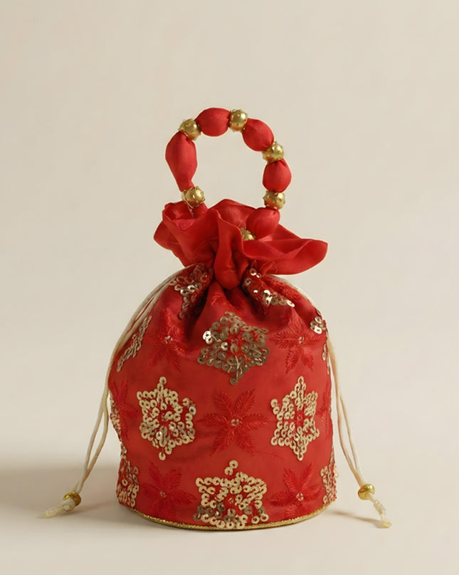 Potli Bag with Chamki Work - 8X6 inch - WBG1985