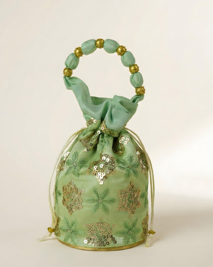 Potli Bag with Chamki Work - 8X6 inch - WBG1985