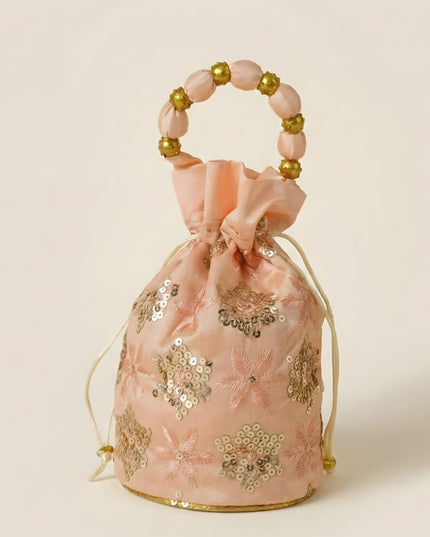 Potli Bag with Chamki Work - 8X6 inch - WBG1985