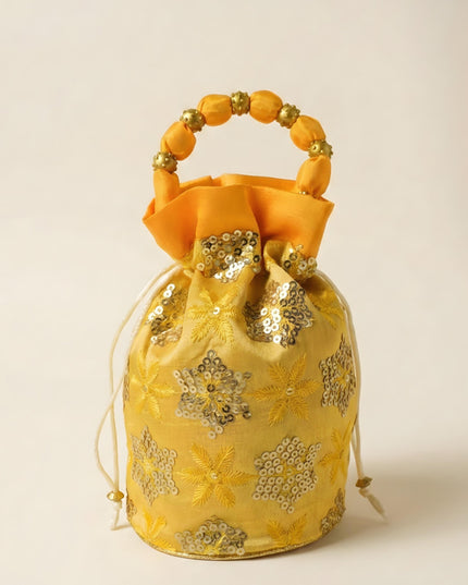 Potli Bag with Chamki Work - 8X6 inch - WBG1985