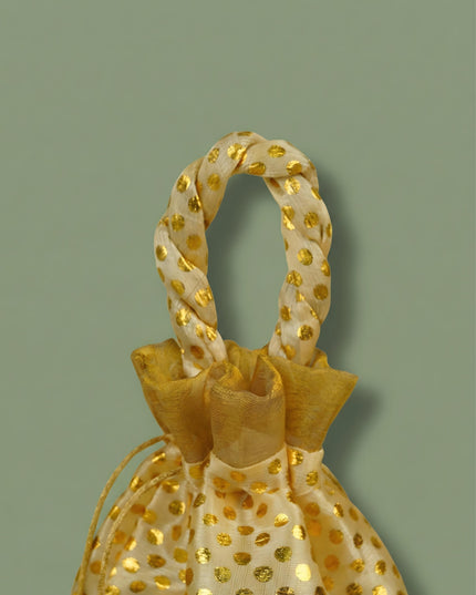 Potli Bag with Polka Dots - 8x7 inch - WBG1986