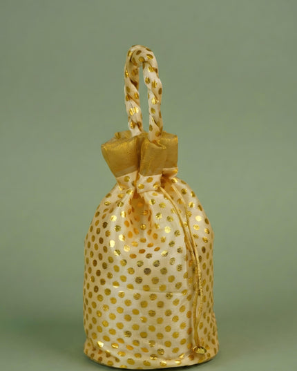 Potli Bag with Polka Dots - 8x7 inch - WBG1986