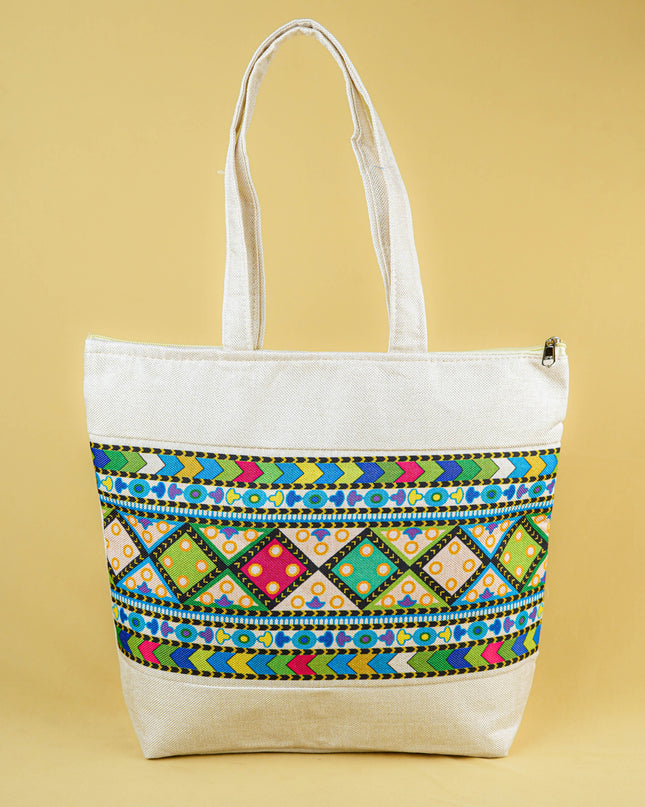 Printed Jute Bag - 13x11 inch - WBG1994