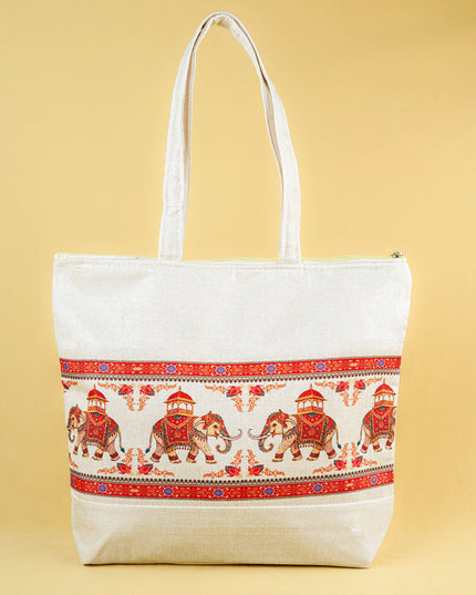 Printed Jute Bag - 13x11 inch - WBG1994