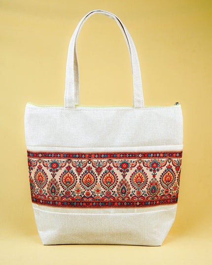 Printed Jute Bag - 13x11 inch - WBG1994