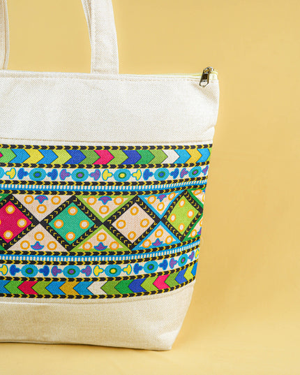 Printed Jute Bag - 13x11 inch - WBG1994