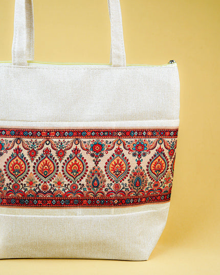Printed Jute Bag - 13x11 inch - WBG1994