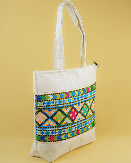 Printed Jute Bag - 13x11 inch - WBG1994