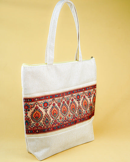 Printed Jute Bag - 13x11 inch - WBG1994