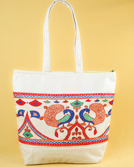 Printed Jute Bag - 13x11 inch - WBG1994